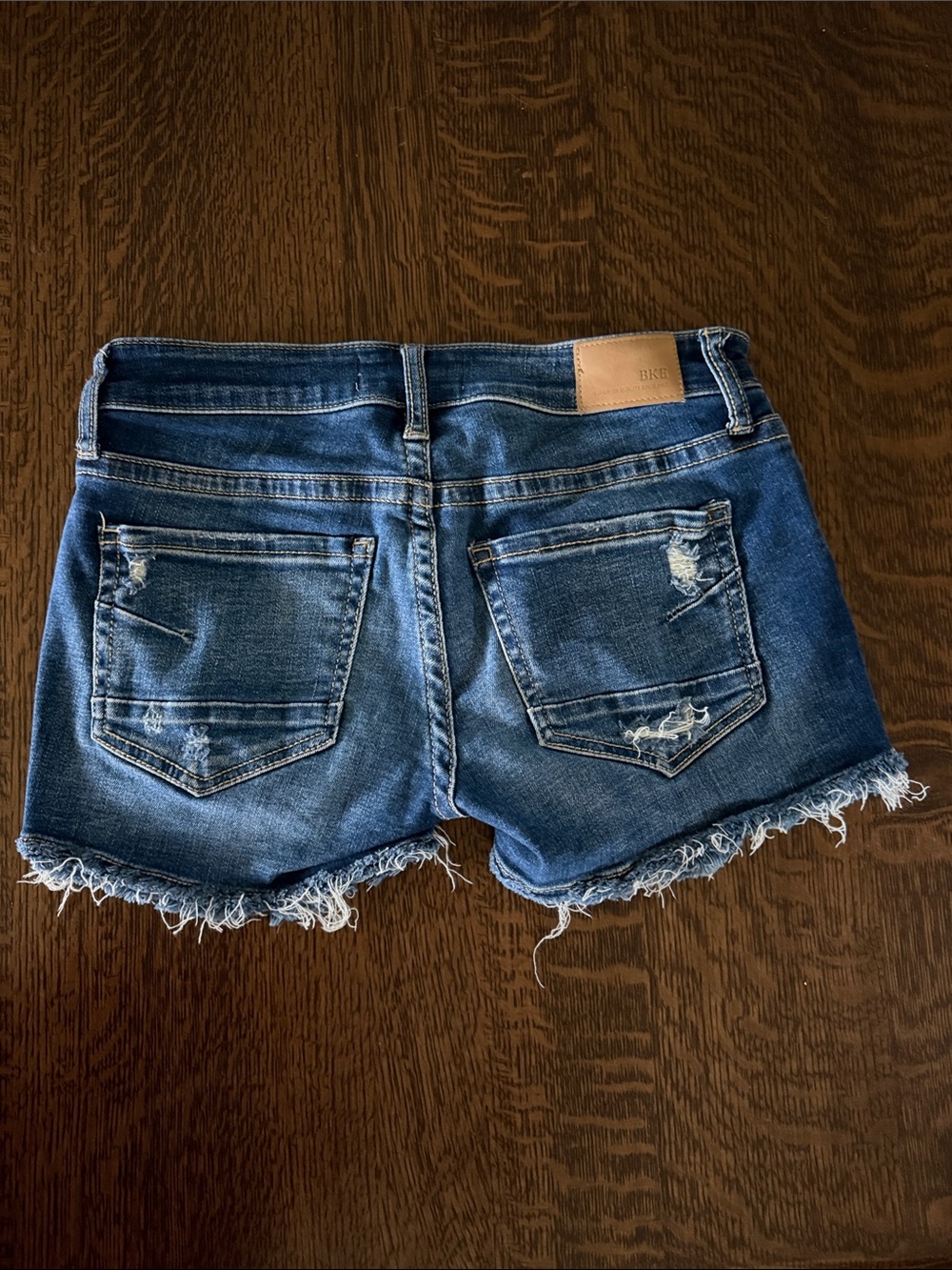 BKE Stella Women's Distressed Denim Cutoff Shorts - Blue - Picture 2 of 5